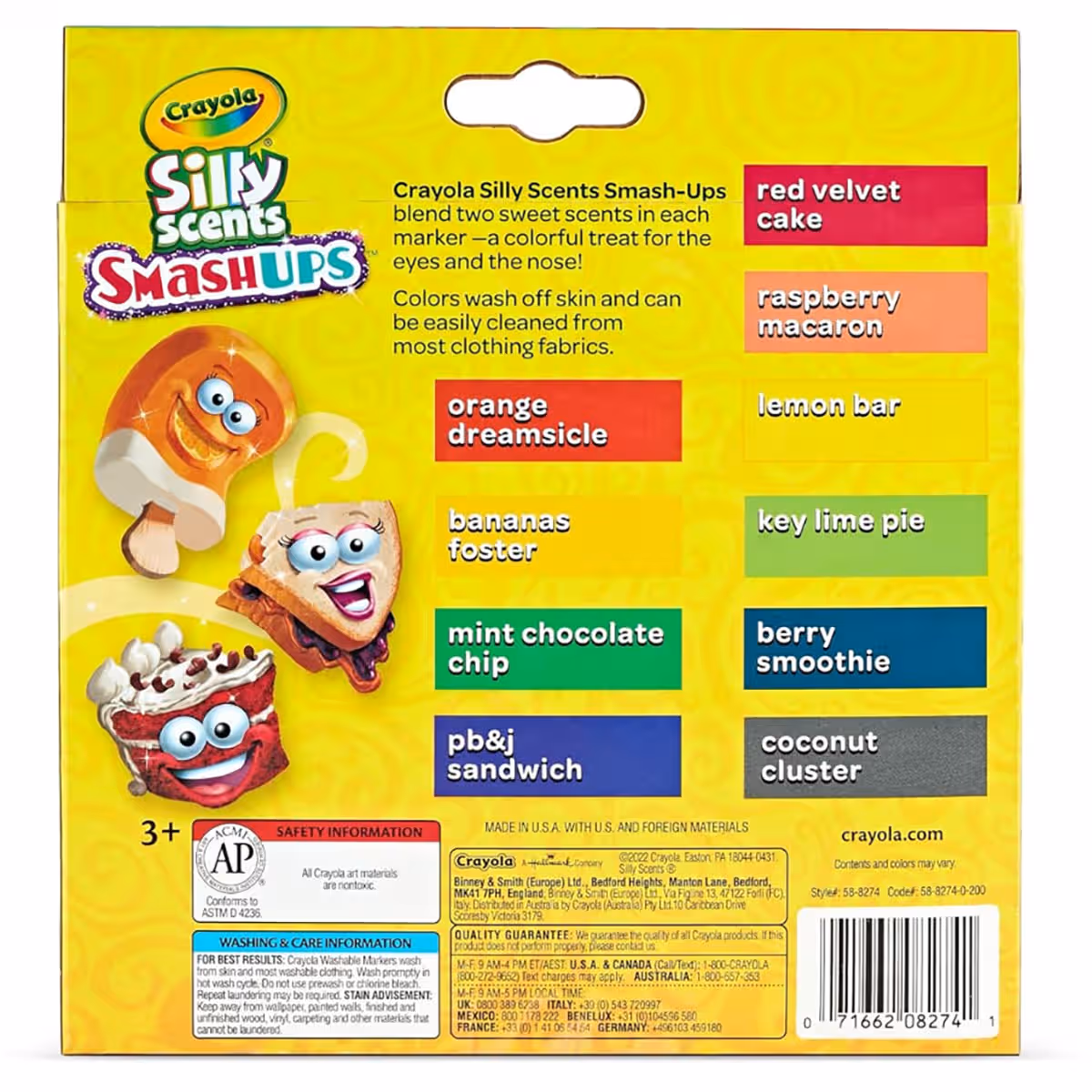 Crayola Silly Scents Smashups Broadline Markers Unisex, 3-4 Years, Pack of 10