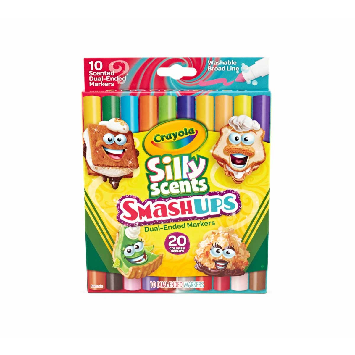 كرايولا ماركرز قابلة للغسل برائحة سيلي سينتس للجنسين، 3-4 سنوات، مجموعة من 10