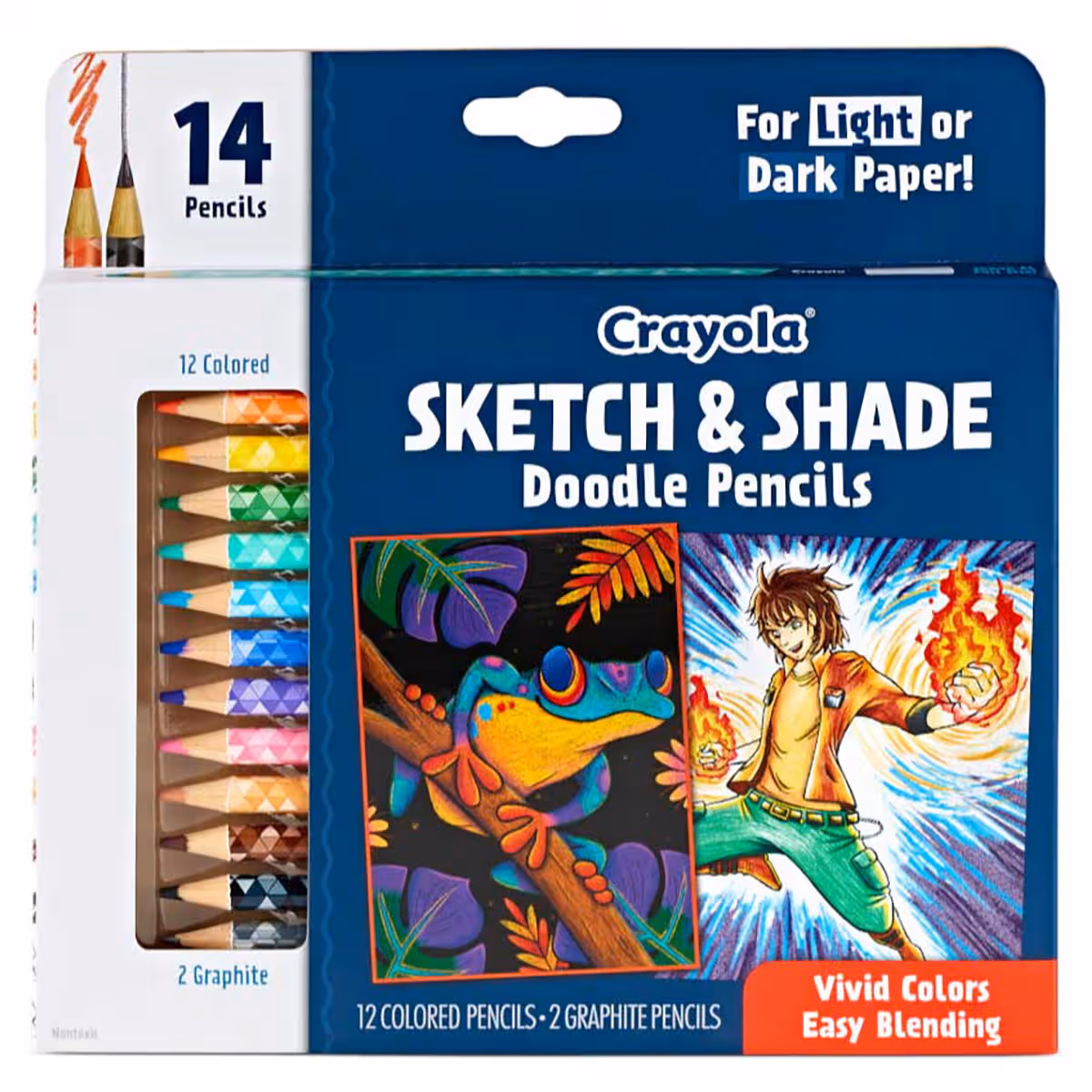 Crayola Sketch & Shade Doodle Pencils Unisex, 8-10 Years, Pack of 14