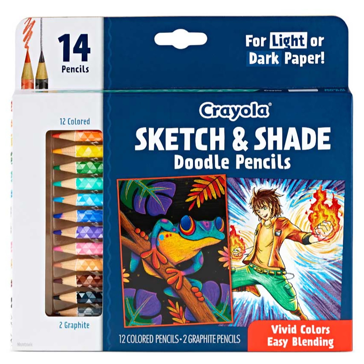 Crayola Sketch & Shade Doodle Pencils Unisex, 8-10 Years, Pack of 14
