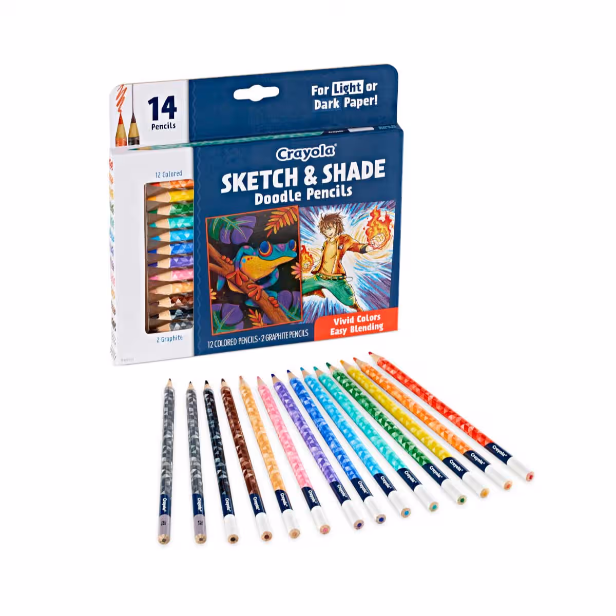 Crayola Sketch & Shade Doodle Pencils Unisex, 8-10 Years, Pack of 14