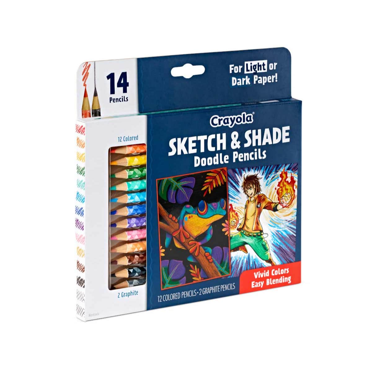 Crayola Sketch & Shade Doodle Pencils Unisex, 8-10 Years, Pack of 14