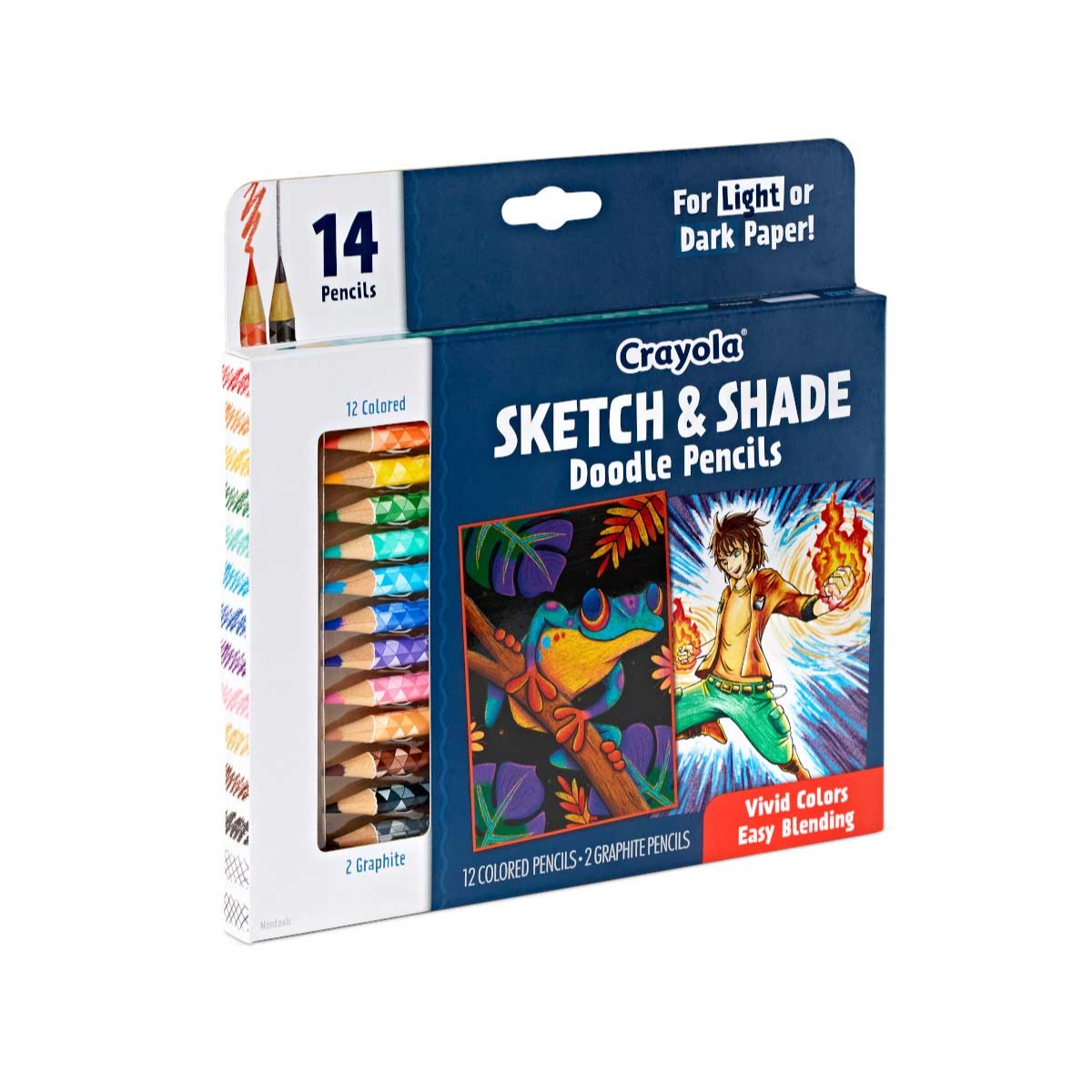 كرايولا أقلام رسم وتظليل، للجنسين، من عمر 8 إلى 10 سنوات، مجموعة من 14 قطعة