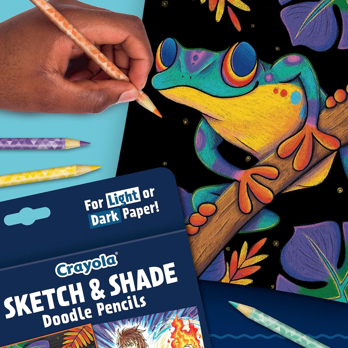 كرايولا أقلام رسم وتظليل، للجنسين، من عمر 8 إلى 10 سنوات، مجموعة من 14 قطعة