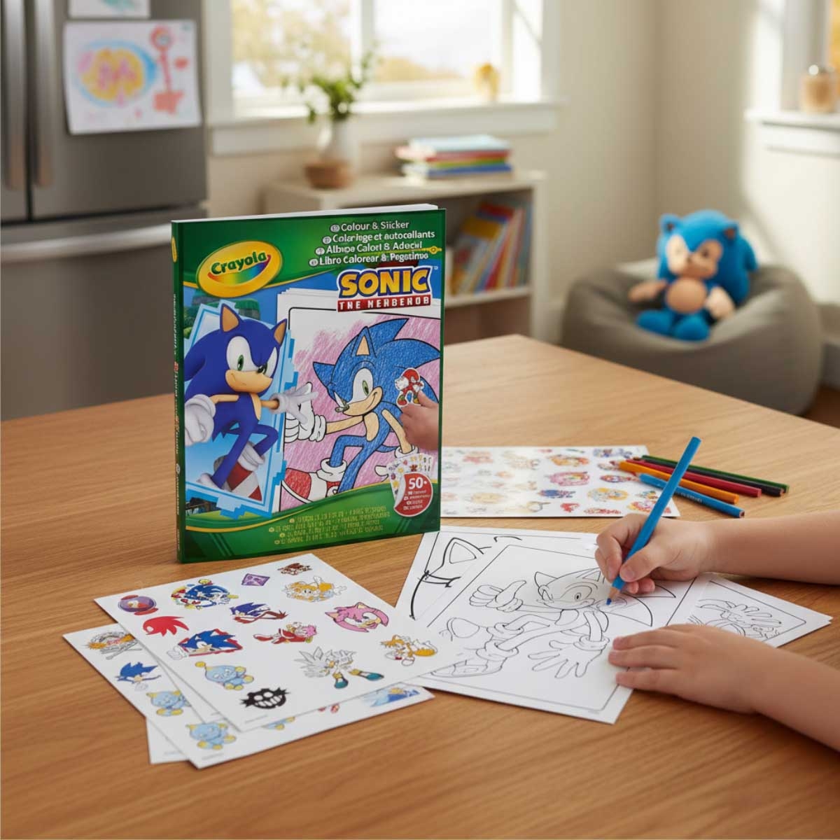 مجموعة ألوان وملصقات كرايولا سونيك للجنسين، 3-4 سنوات