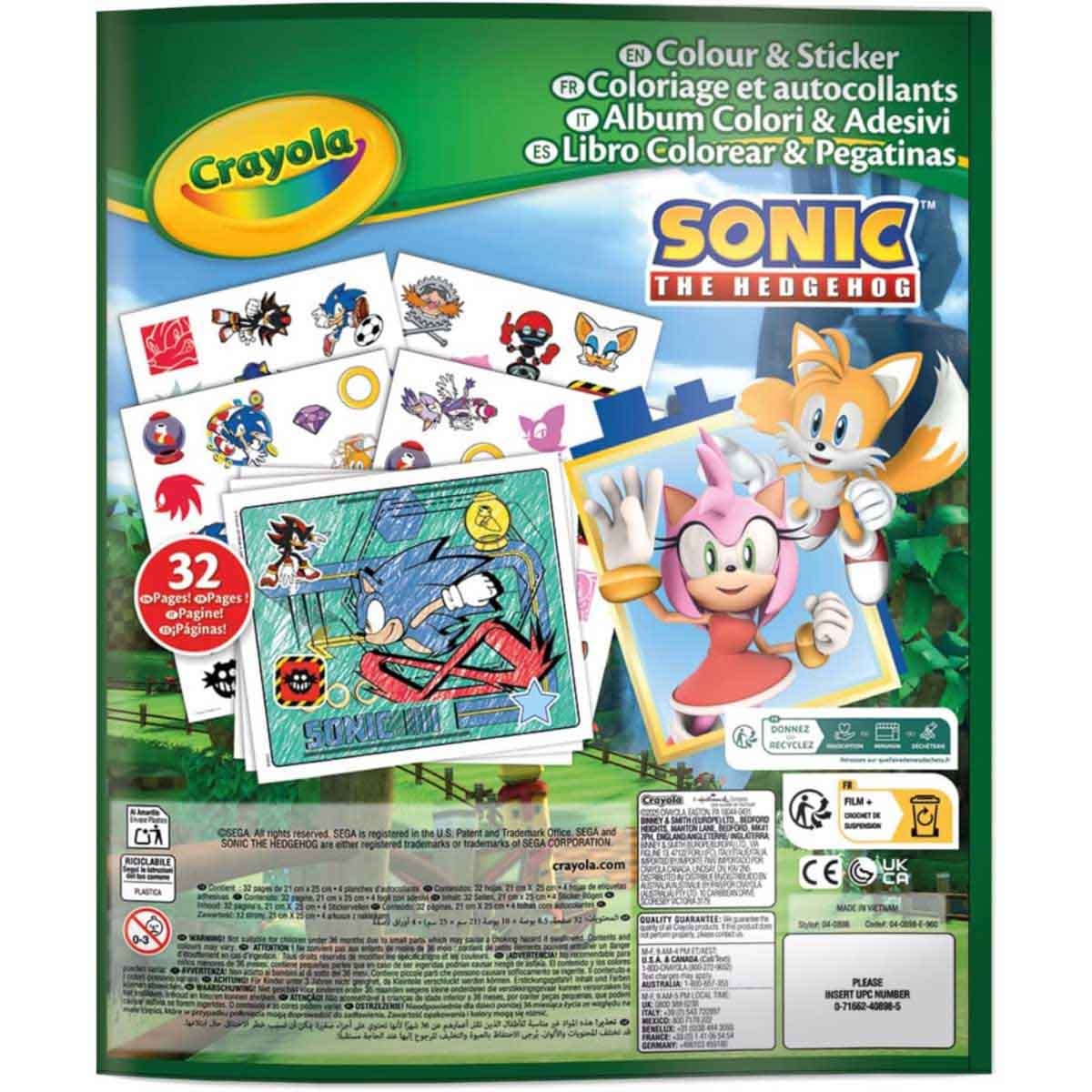 مجموعة ألوان وملصقات كرايولا سونيك للجنسين، 3-4 سنوات