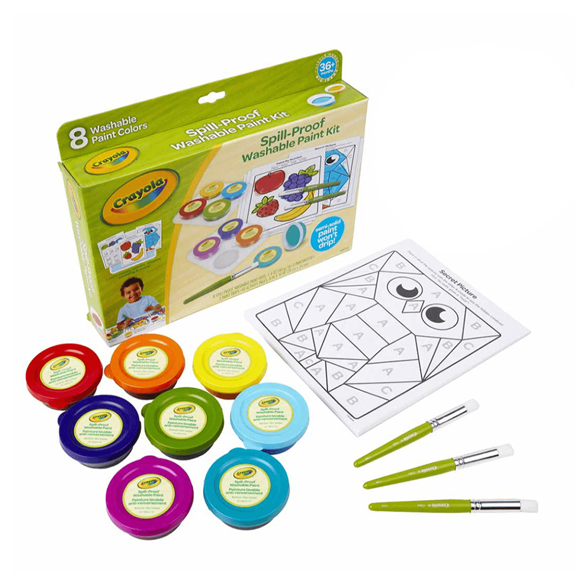 Crayola Spill Proof Washable Paint Kit Unisex, 3-4 Years