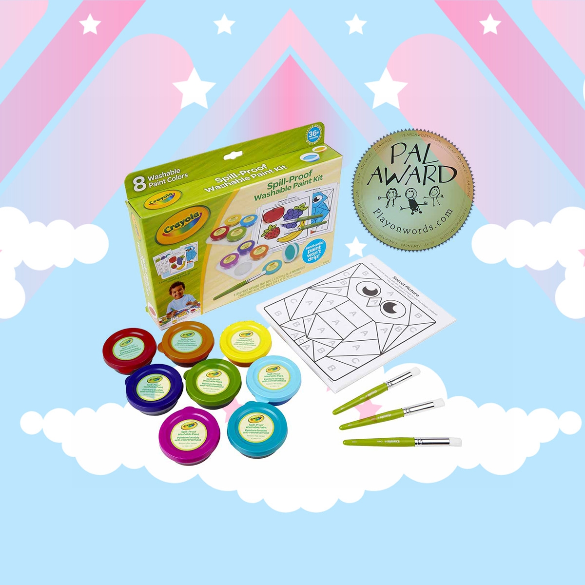 Crayola Spill Proof Washable Paint Kit Unisex, 3-4 Years
