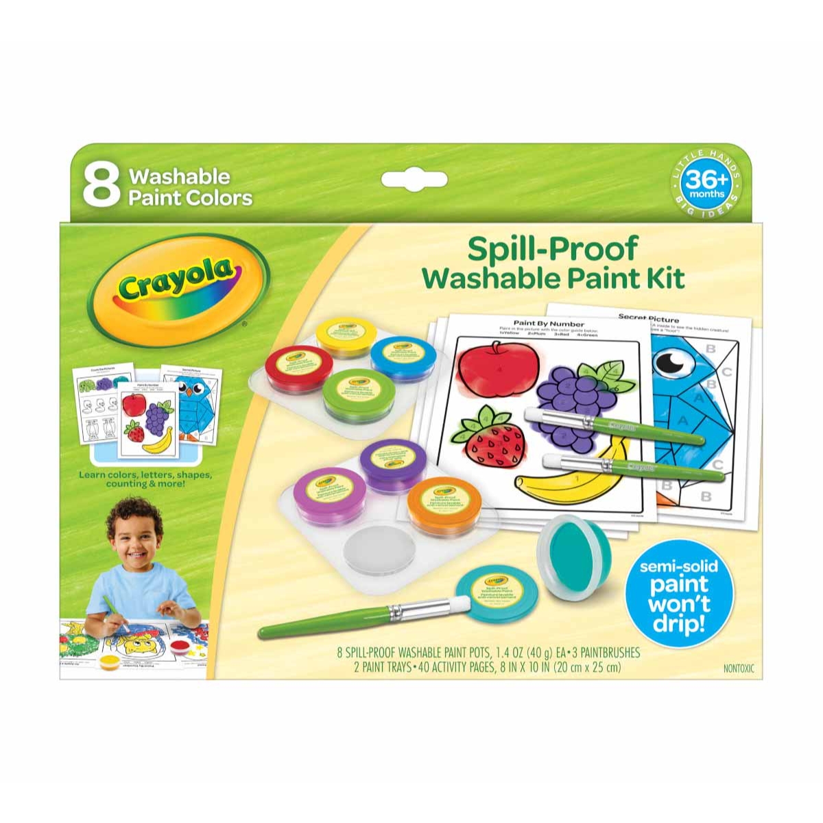 Crayola Spill Proof Washable Paint Kit Unisex, 3-4 Years