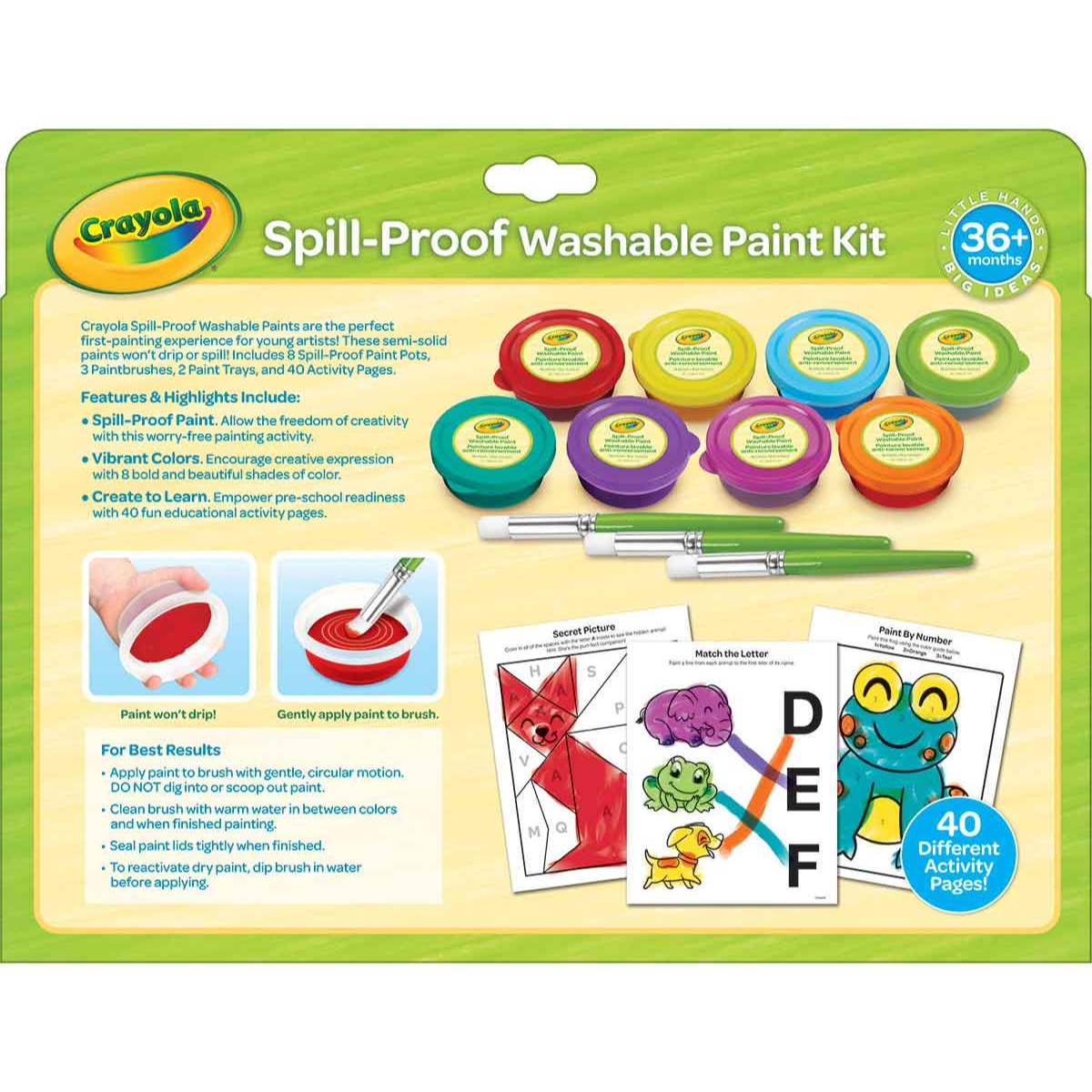 Crayola Spill Proof Washable Paint Kit Unisex, 3-4 Years