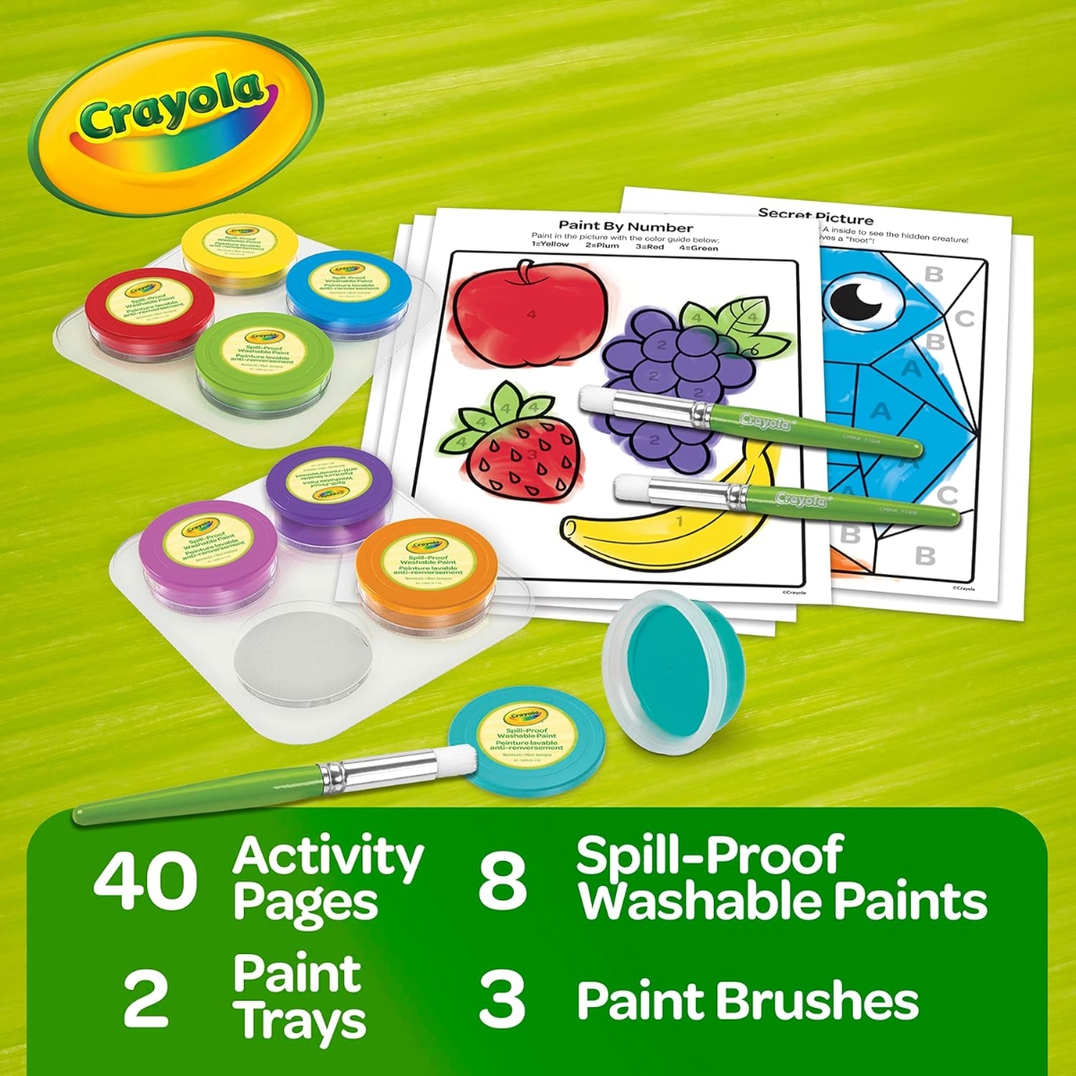 Crayola Spill Proof Washable Paint Kit Unisex, 3-4 Years