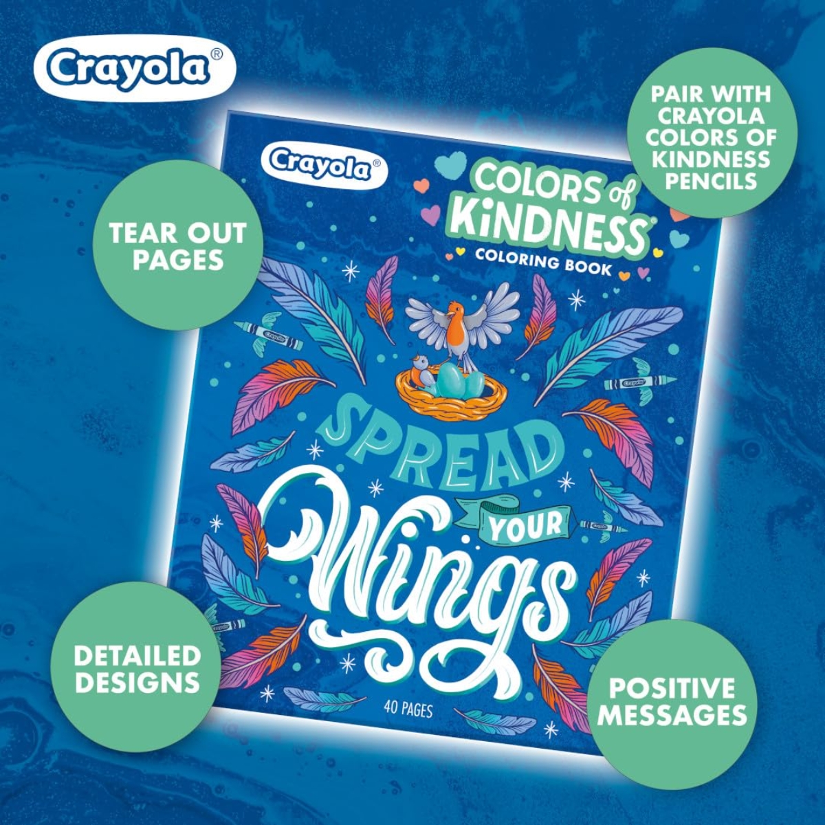 Crayola Spread Your Wings Colouring Book Unisex, 3-4 Years