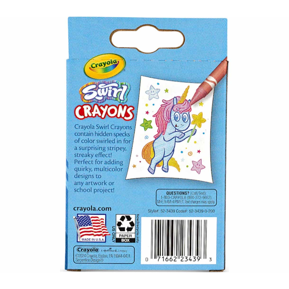 كرايولا أقلام تلوين سوايرل للجنسين، 3-4 سنوات، مجموعة من 24