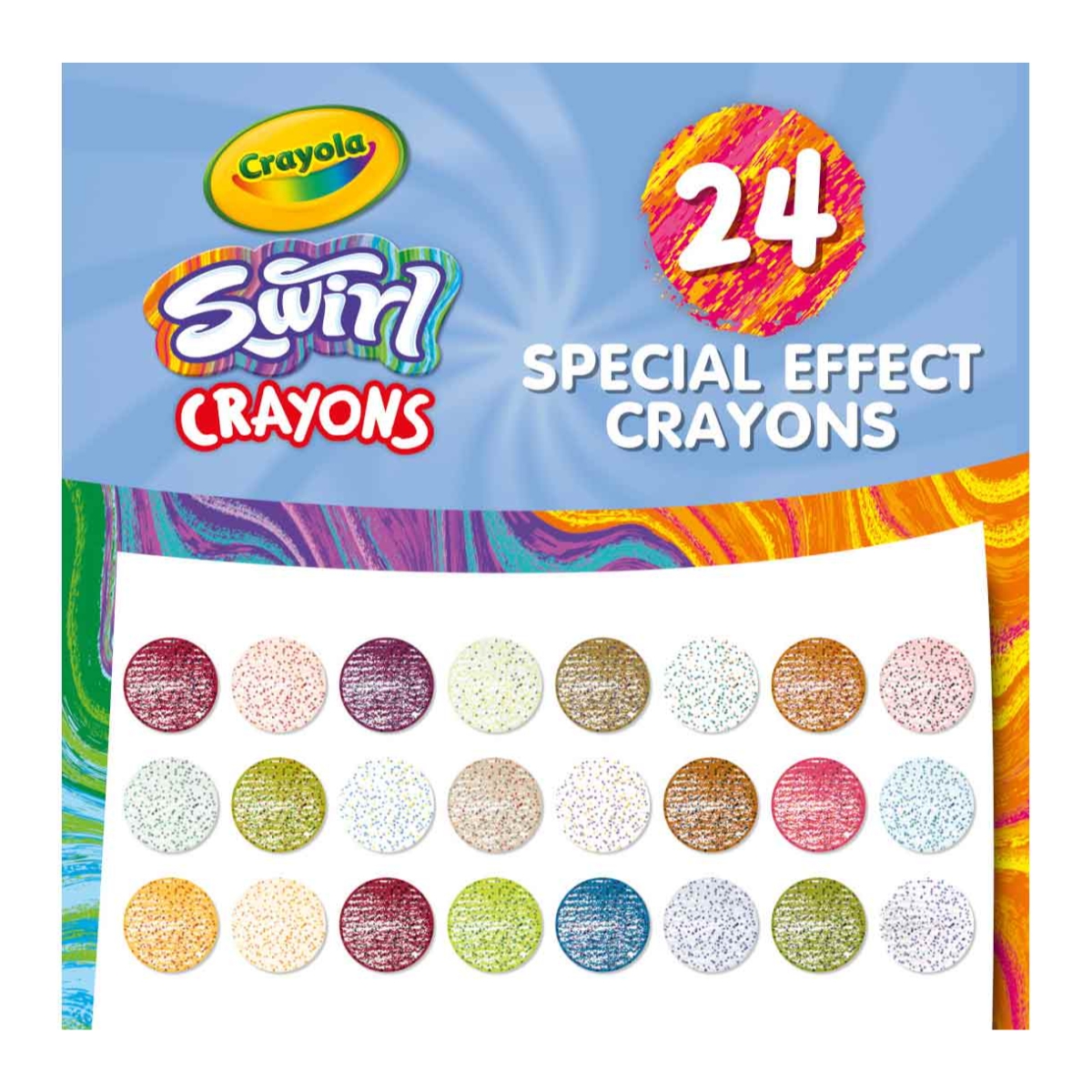 كرايولا أقلام تلوين سوايرل للجنسين، 3-4 سنوات، مجموعة من 24
