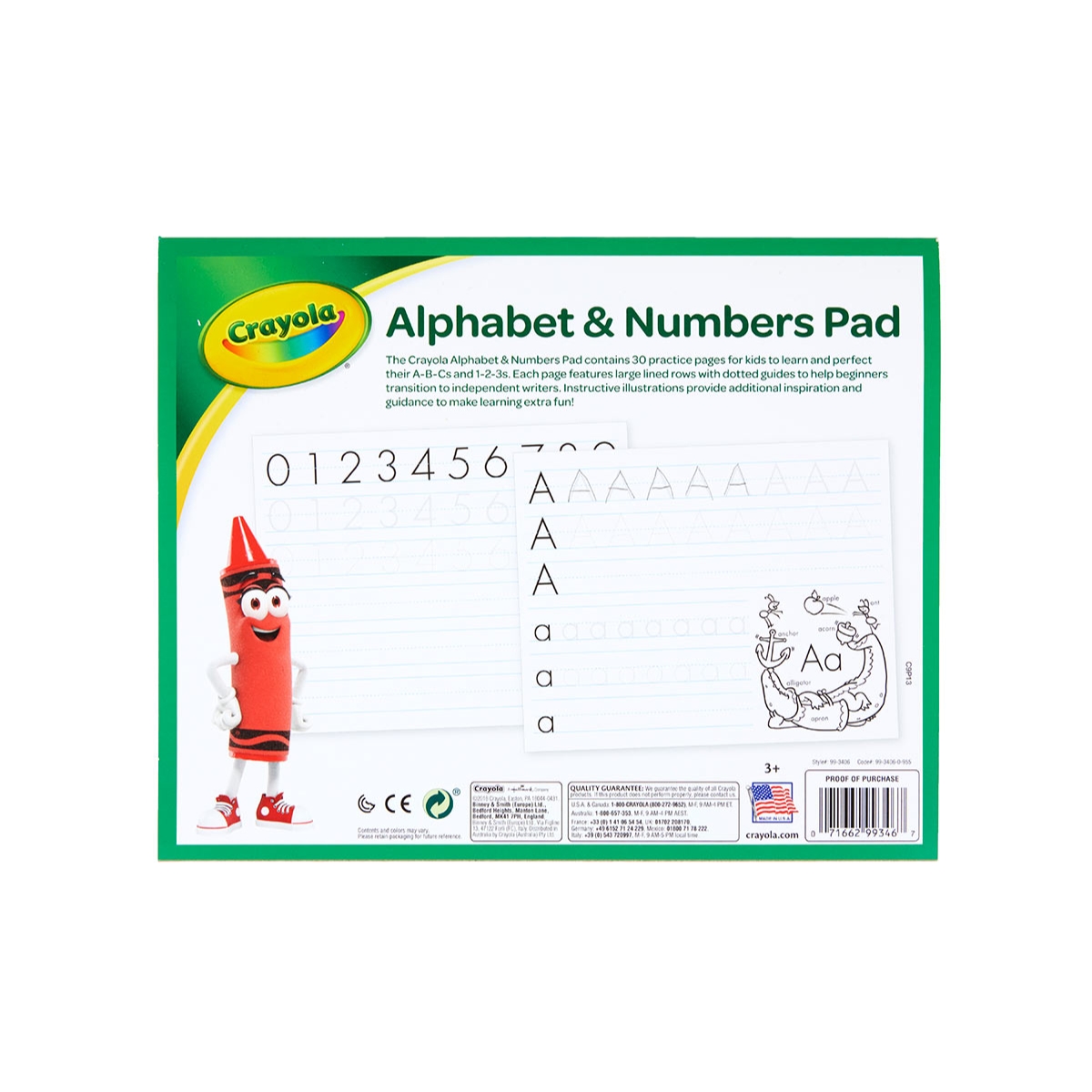 Crayola Tracing Alphabet & Numbers Pad Unisex, 3-4 Years