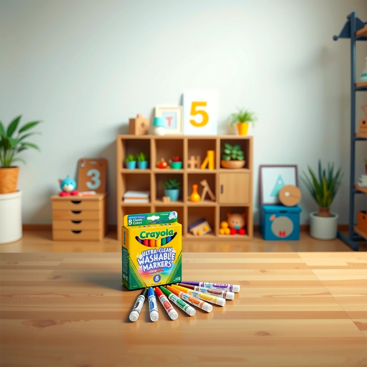 كرايولا علبة من 8 أقلام ماركر عريضة قابلة للغسل فائق النظافة للجنسين، 3-4 سنوات