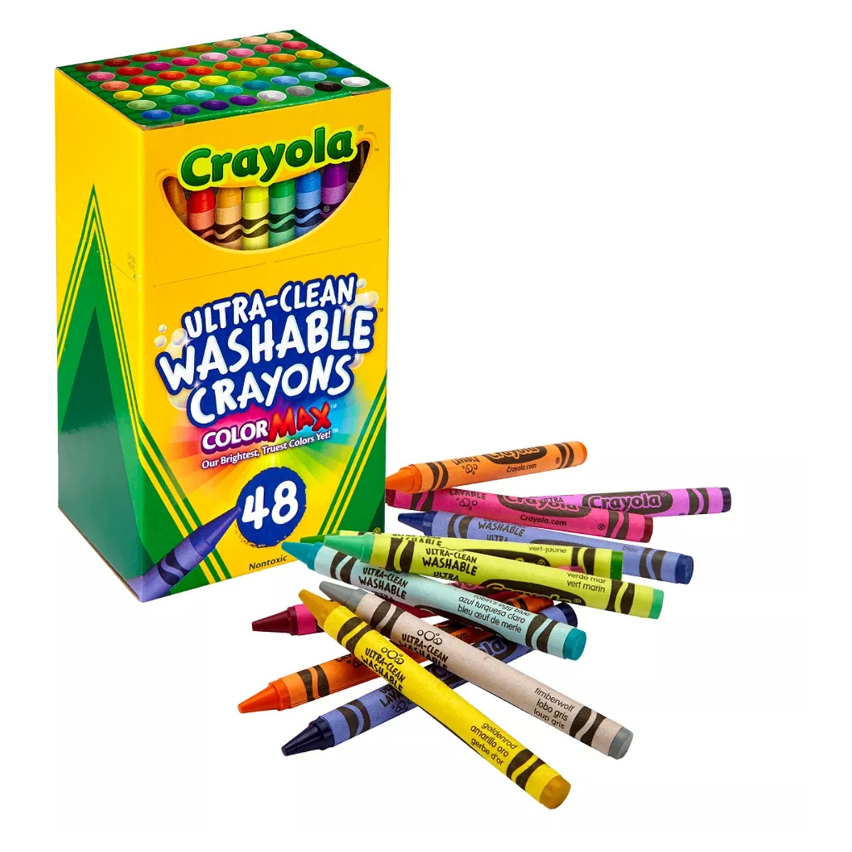 Crayola Ultra-Clean Washable Crayons Unisex, 3-4 Years, Pack of 48