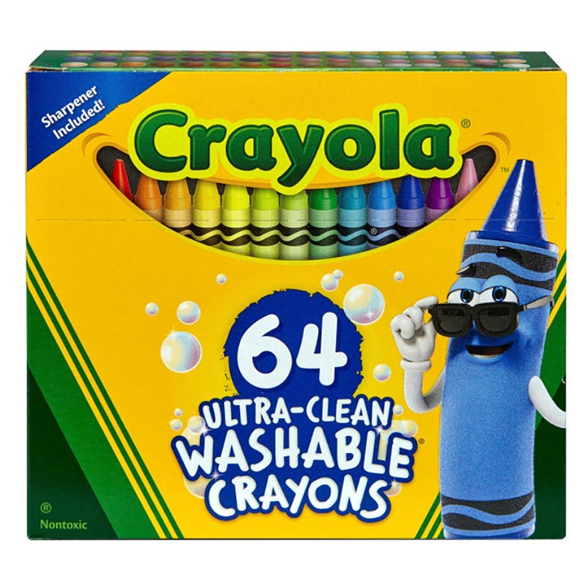 Crayola Ultra-Clean Washable Crayons Unisex, 3-4 Years, Pack of 64