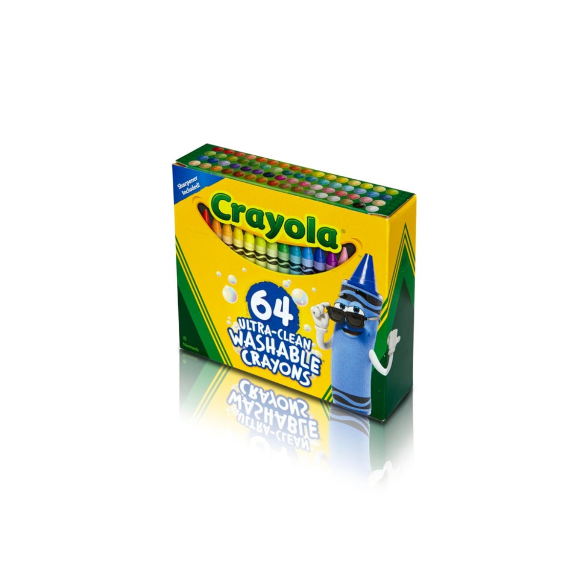 كرايولا علبة من 64 قلم شمعي قابل للغسل فائق النظافة للجنسين، 3-4 سنوات