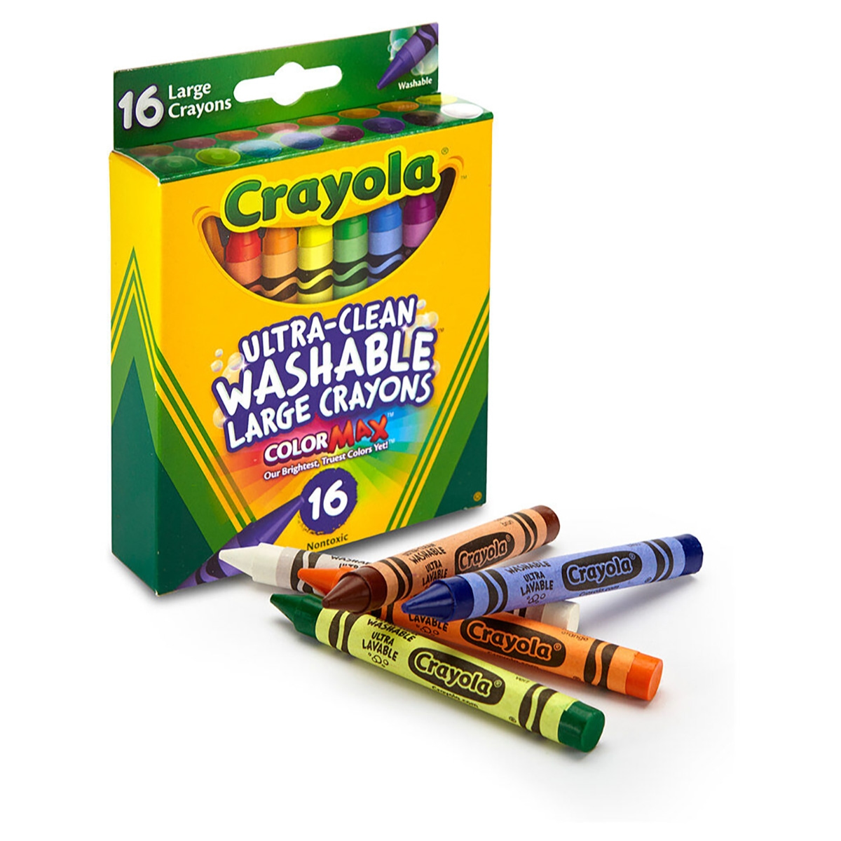 Crayola Ultra-Clean Washable Large Crayons Unisex, 3-4 Years, Pack of 16