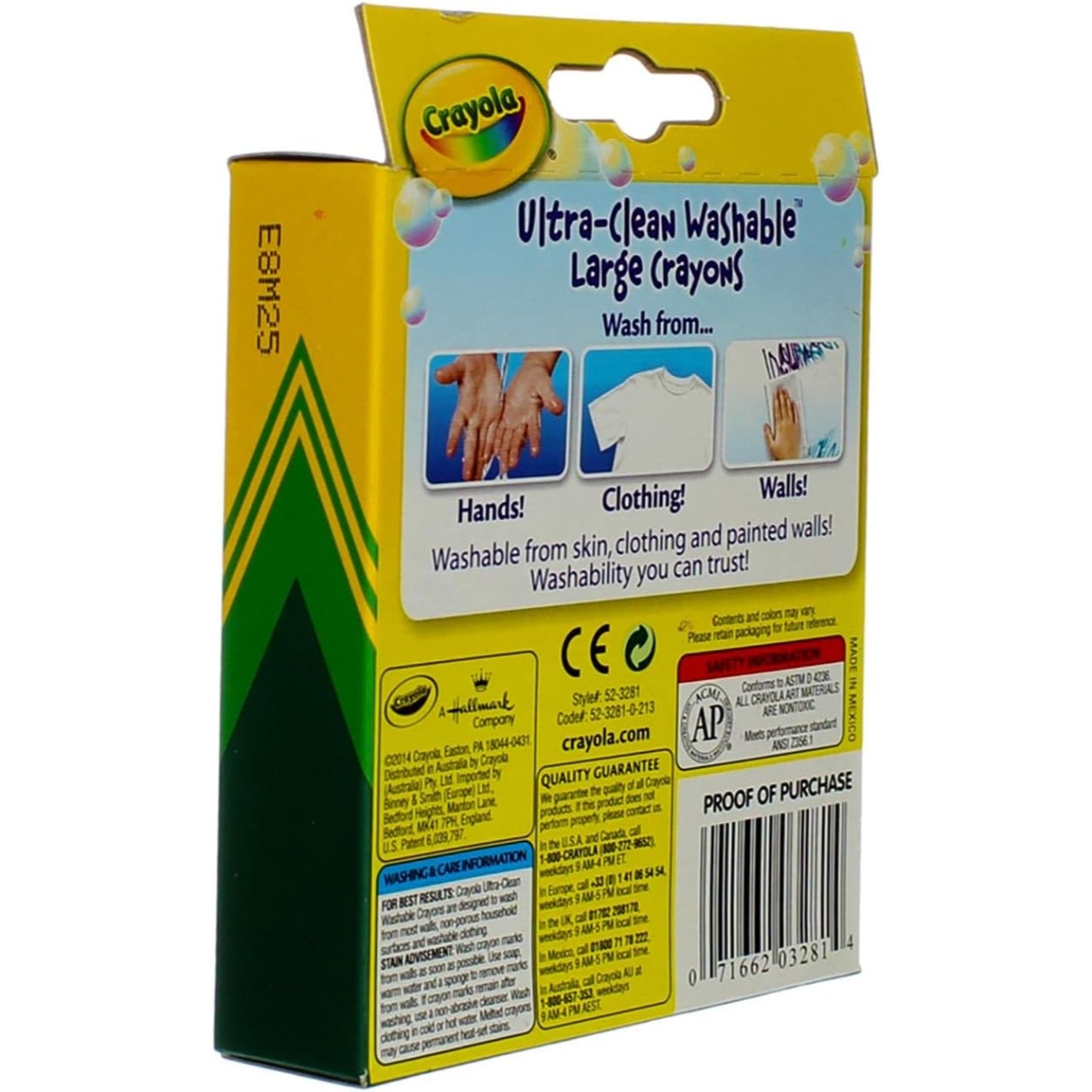 Crayola Ultra-Clean Washable Large Crayons Unisex, 3-4 Years, Pack of 16