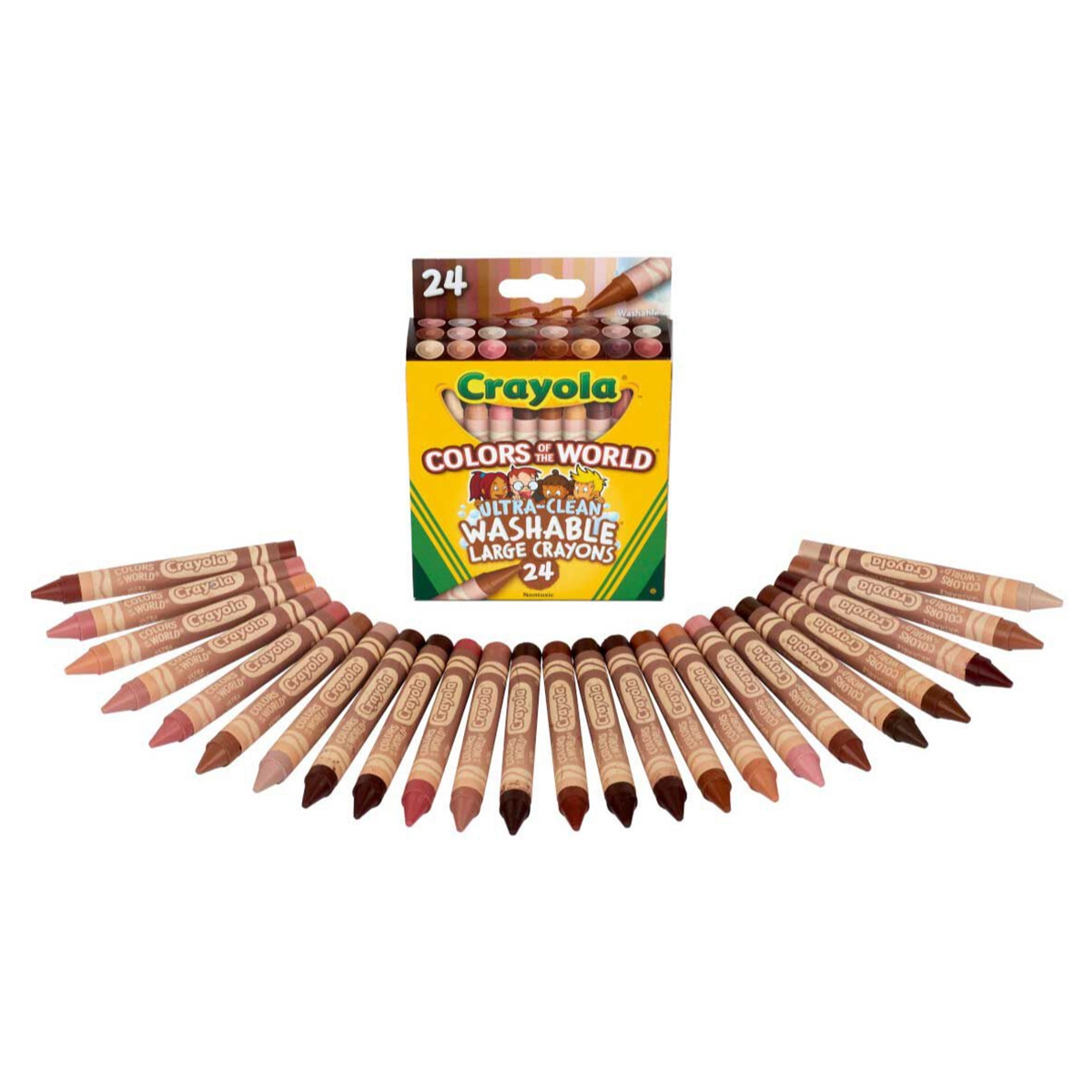 Crayola Ultra-Clean Washable Large Crayons Unisex, 3-4 Years, Pack of 24