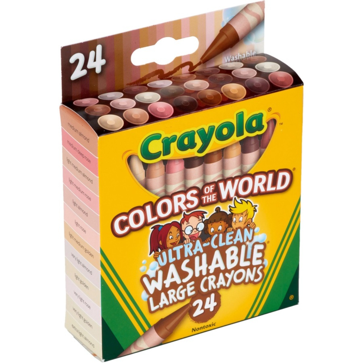 Crayola Ultra-Clean Washable Large Crayons Unisex, 3-4 Years, Pack of 24