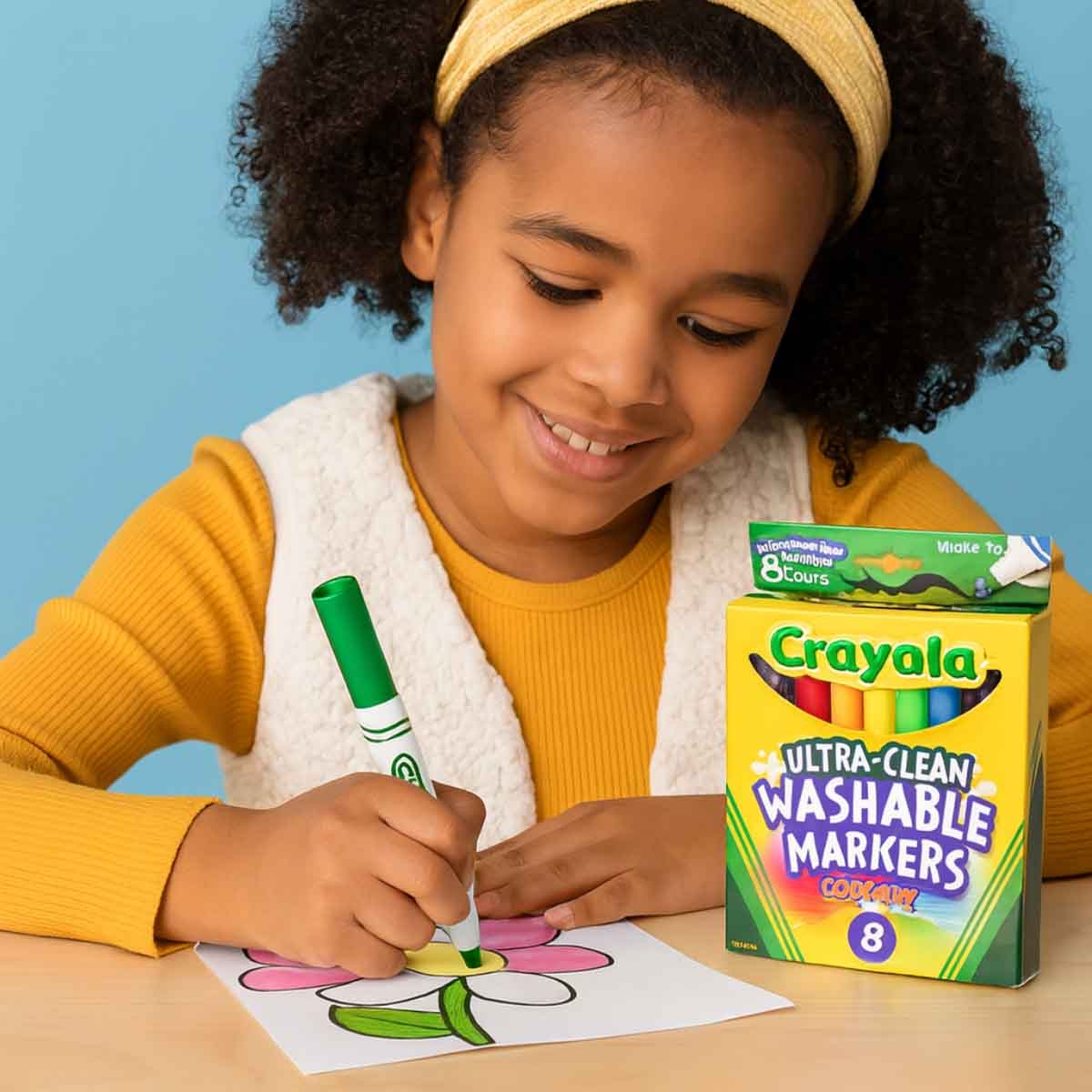 Crayola 587208 Ultra-Clean Washable Markers Unisex, 3-4 Years, Pack of 8