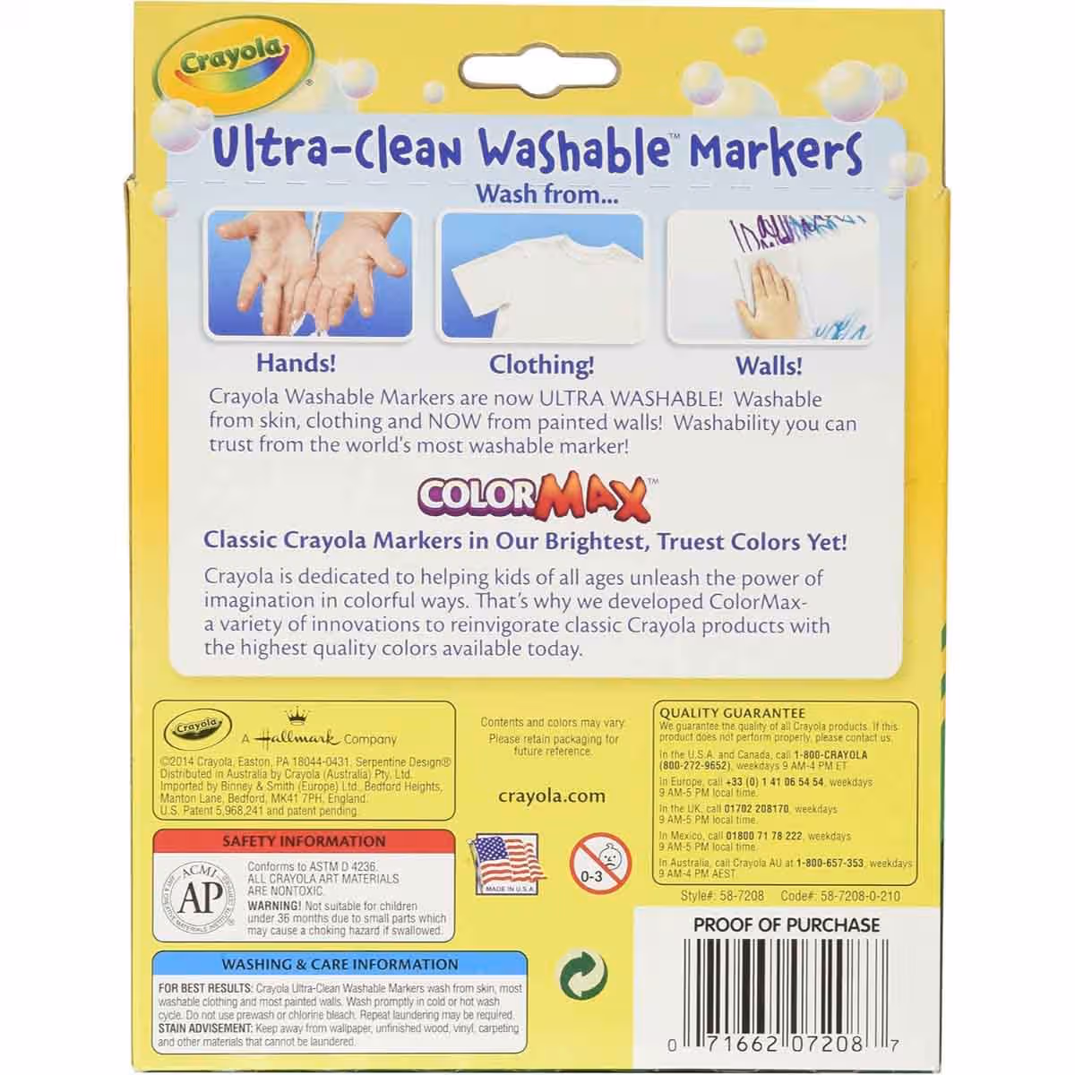 Crayola 587208 Ultra-Clean Washable Markers Unisex, 3-4 Years, Pack of 8