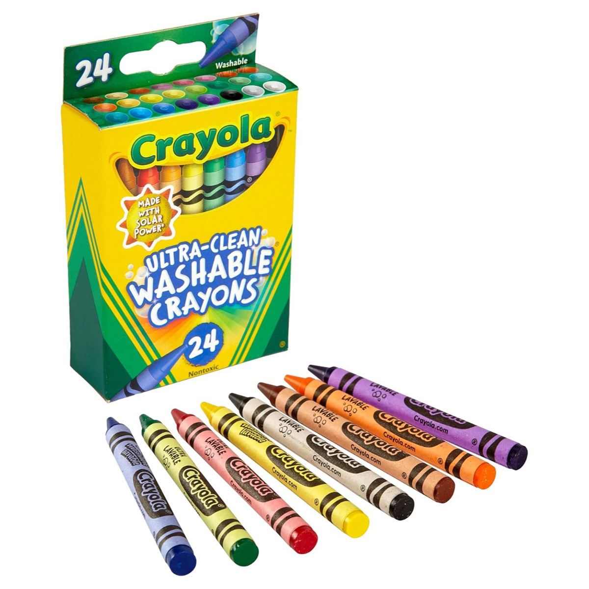 Crayola Ultra-Clean Washable Regular Crayons Unisex, 3-4 Years, Pack of 24
