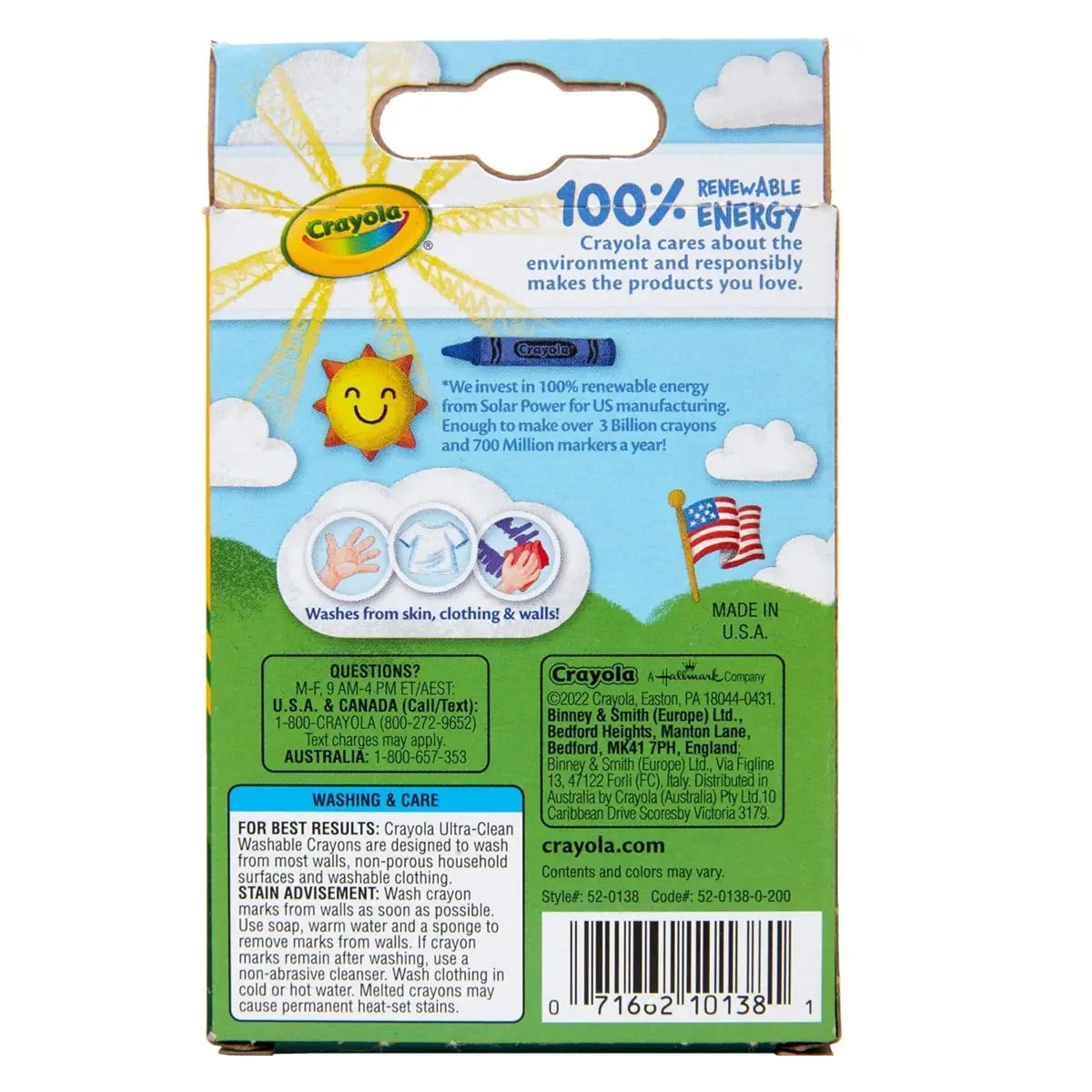 Crayola Ultra-Clean Washable Regular Crayons Unisex, 3-4 Years, Pack of 24