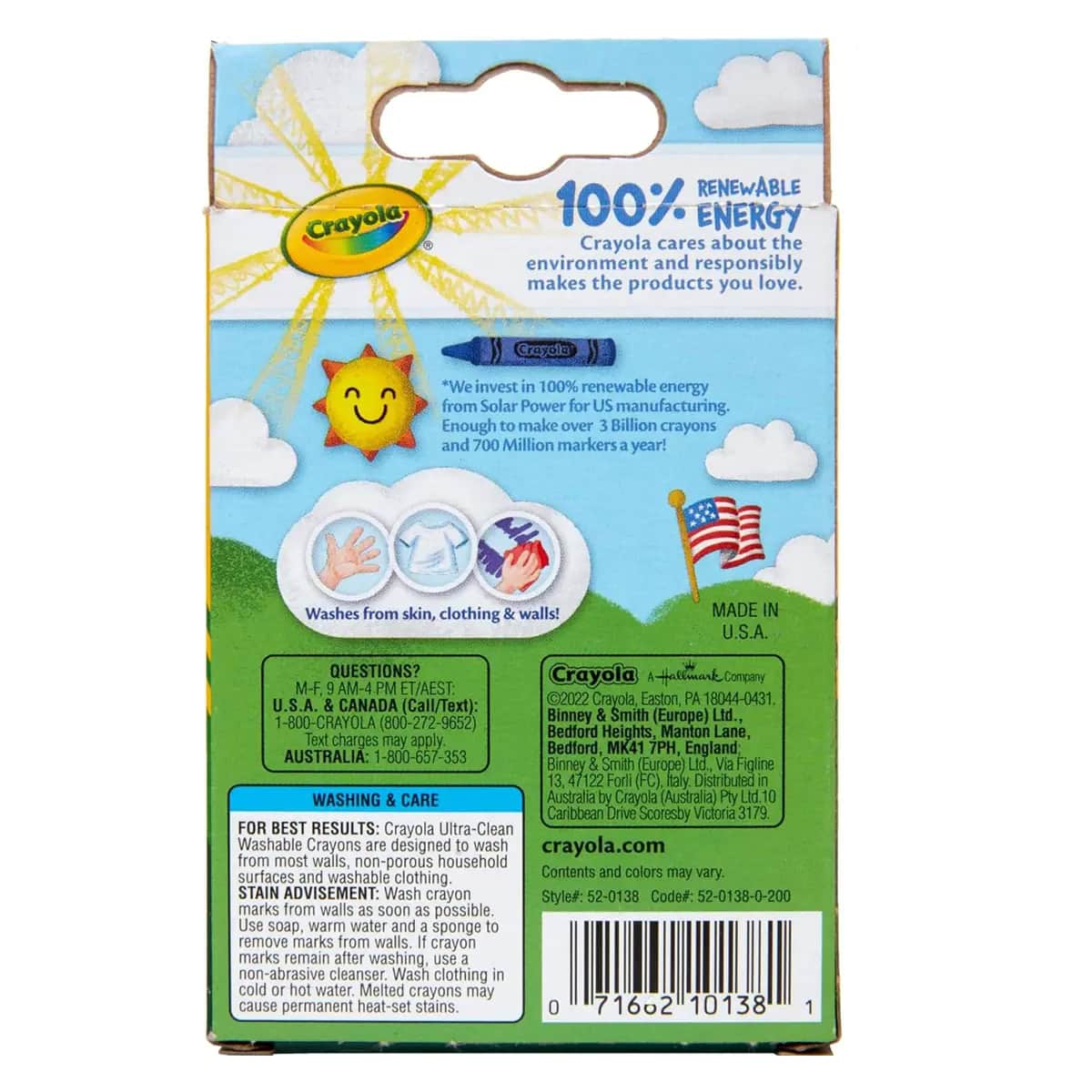 Crayola Ultra-Clean Washable Regular Crayons Unisex, 3-4 Years, Pack of 24
