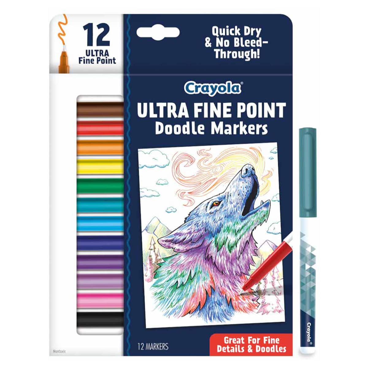 Crayola Ultra Fine Point Doodle Markers Unisex, 8-10 Years, Pack of 12