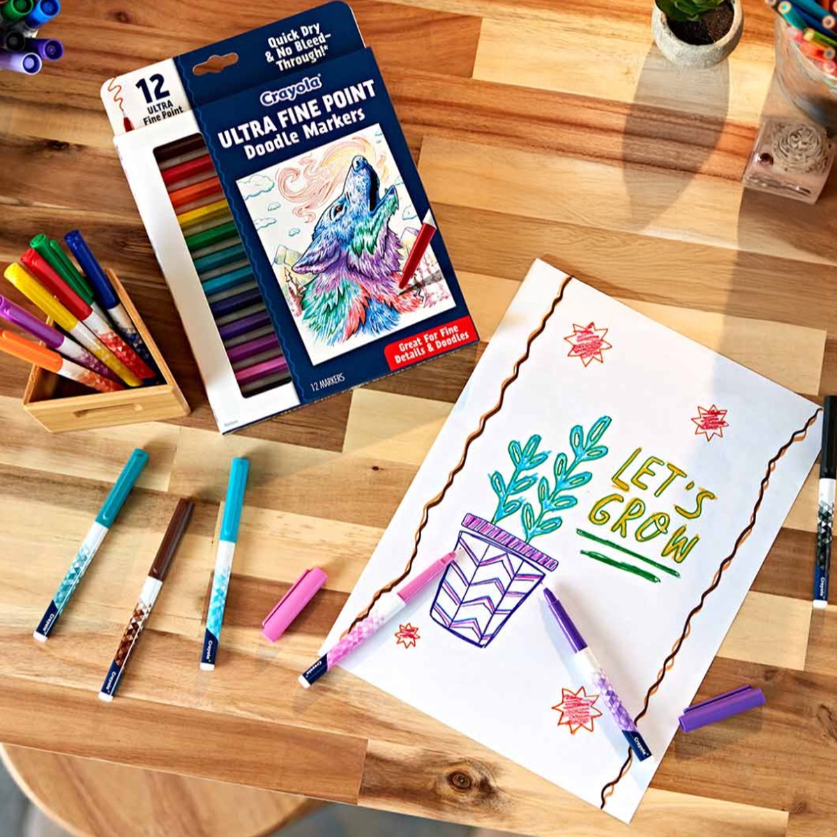 كرايولا أقلام تخطيط فائق الدقة، للجنسين، من عمر 8 إلى 10 سنوات، مجموعة من 12 قطعة