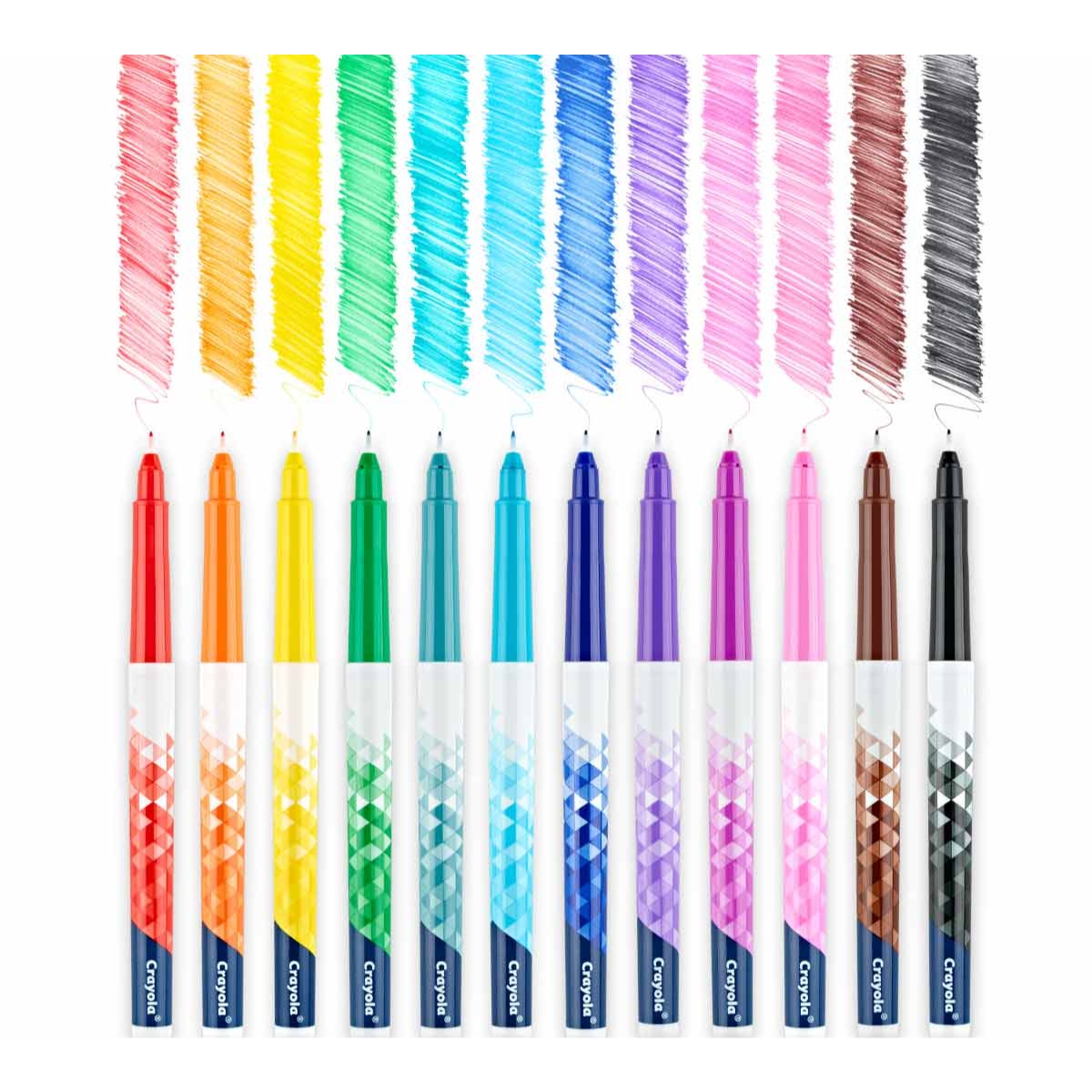 كرايولا أقلام تخطيط فائق الدقة، للجنسين، من عمر 8 إلى 10 سنوات، مجموعة من 12 قطعة