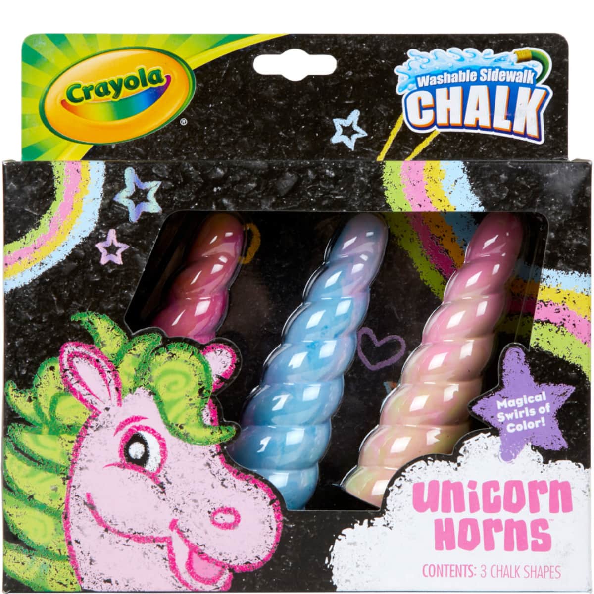 Crayola Unicorn Horn Chalk Unisex, 5-7 Years, Pack of 3