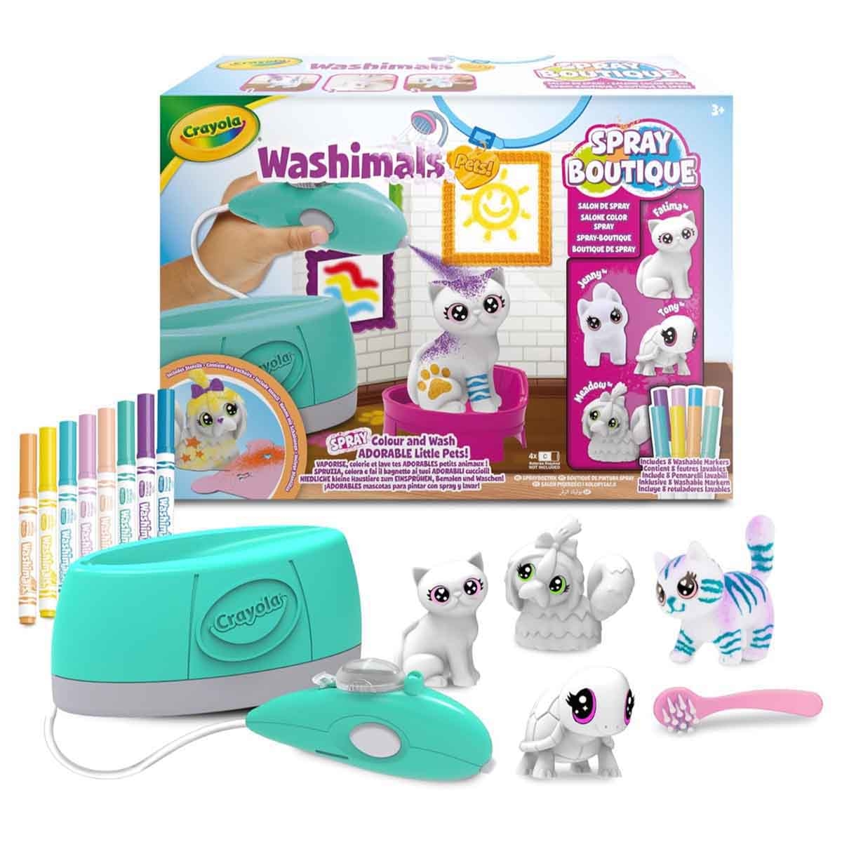 كرايولا مجموعة أنشطة ووشيملز بوتيك الحيوانات مع رشاش، للجنسين، 3-4 سنوات