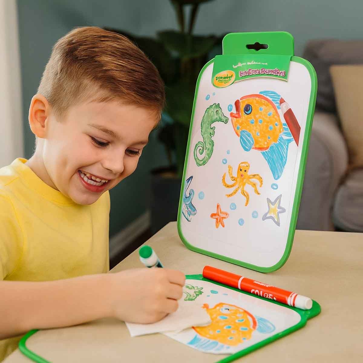 كرايولا مجموعة سبورة قابلة للمسح الجاف قابلة للغسل، للجنسين، 5-7 سنوات