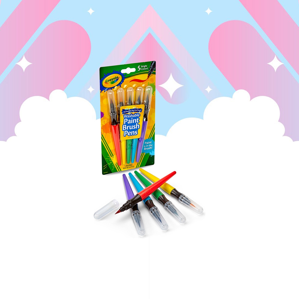 كرايولا أقلام فرشاة ألوان قابلة للغسل للجنسين، 5-7 سنوات، عدد 5