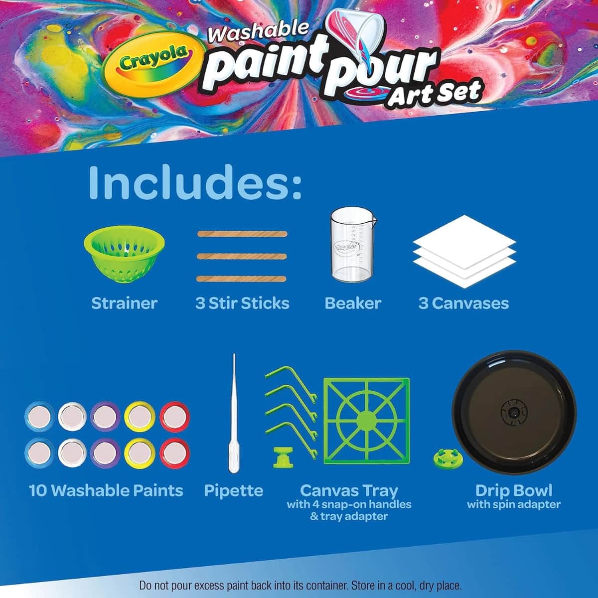 كرايولا مجموعة صب طلاء قابلة للغسل للجنسين، 8-10 سنوات