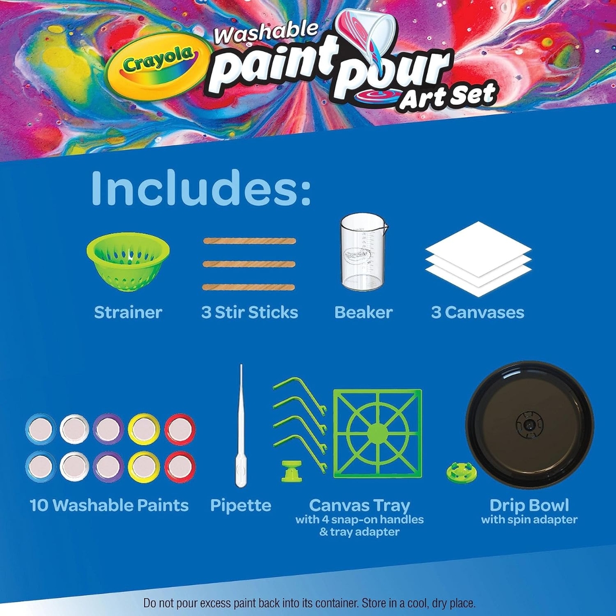 Crayola Washable Paint Pour Set Unisex, 8-10 Years