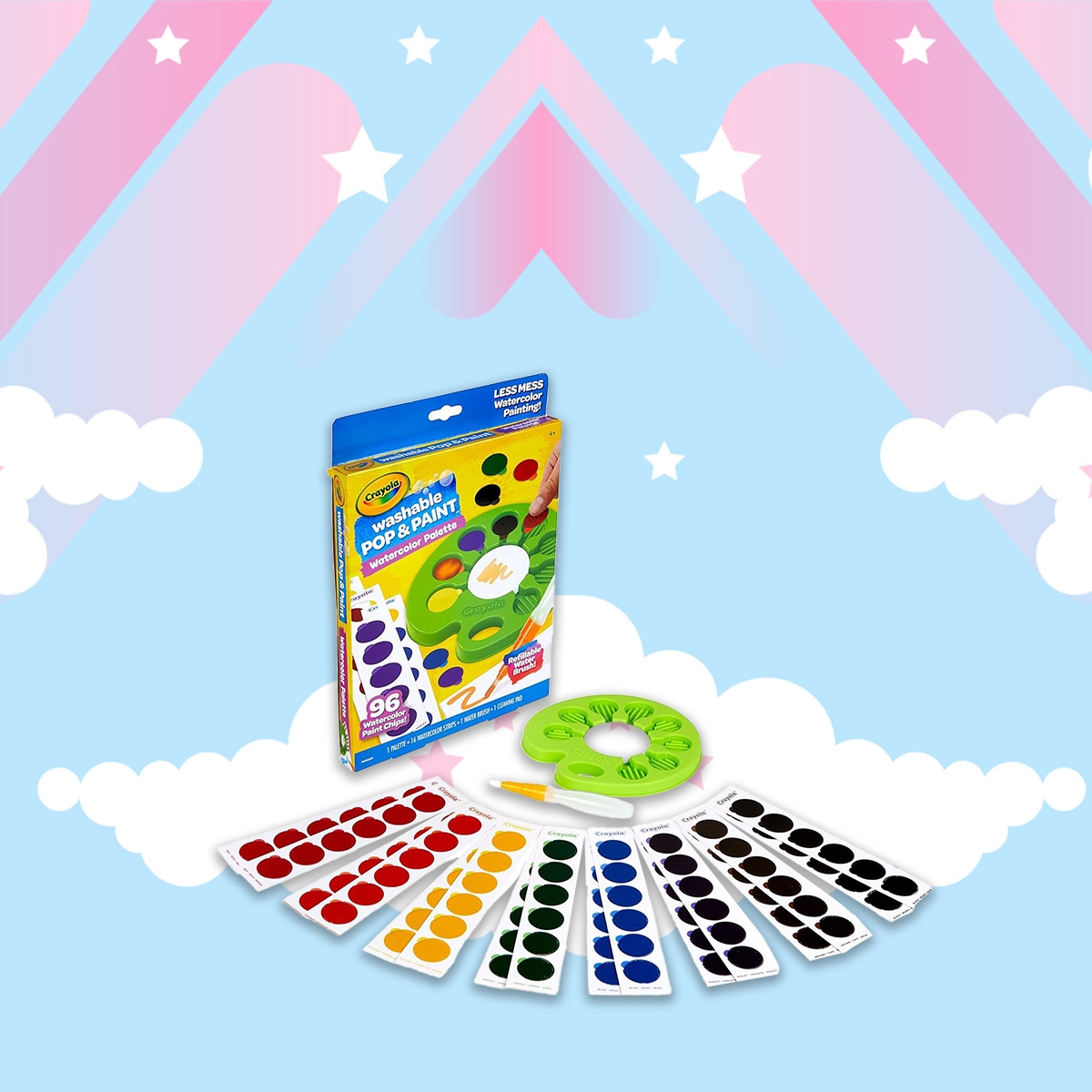Crayola Washable Pop & Paint Watercolour Palette Unisex, 5-7 Years