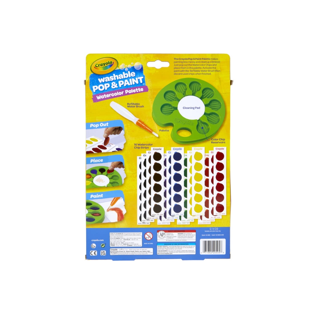 Crayola Washable Pop & Paint Watercolour Palette Unisex, 5-7 Years