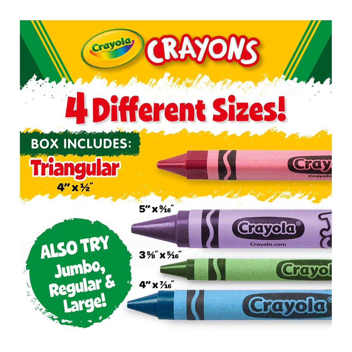 كرايولا أقلام شمعية مثلثة قابلة للغسل للجنسين، 3-4 سنوات، مجموعة من 8