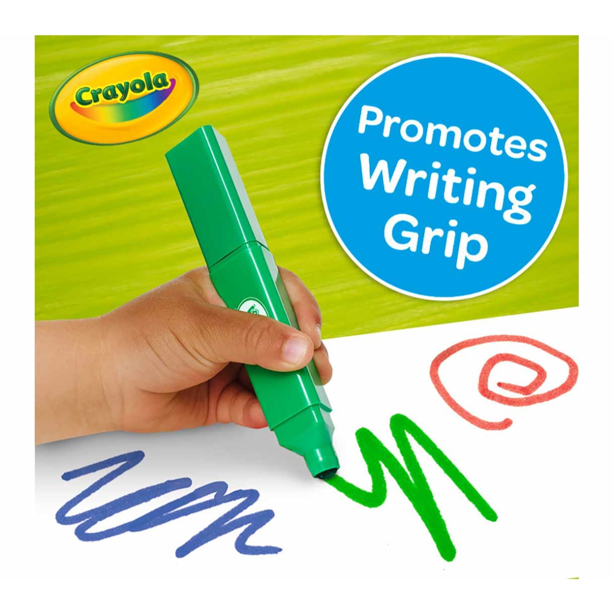 كرايولا أقلام تعليمية قابلة للغسل مع قبضة ثلاثية للأصابع للجنسين، 3-4 سنوات، مجموعة من 8