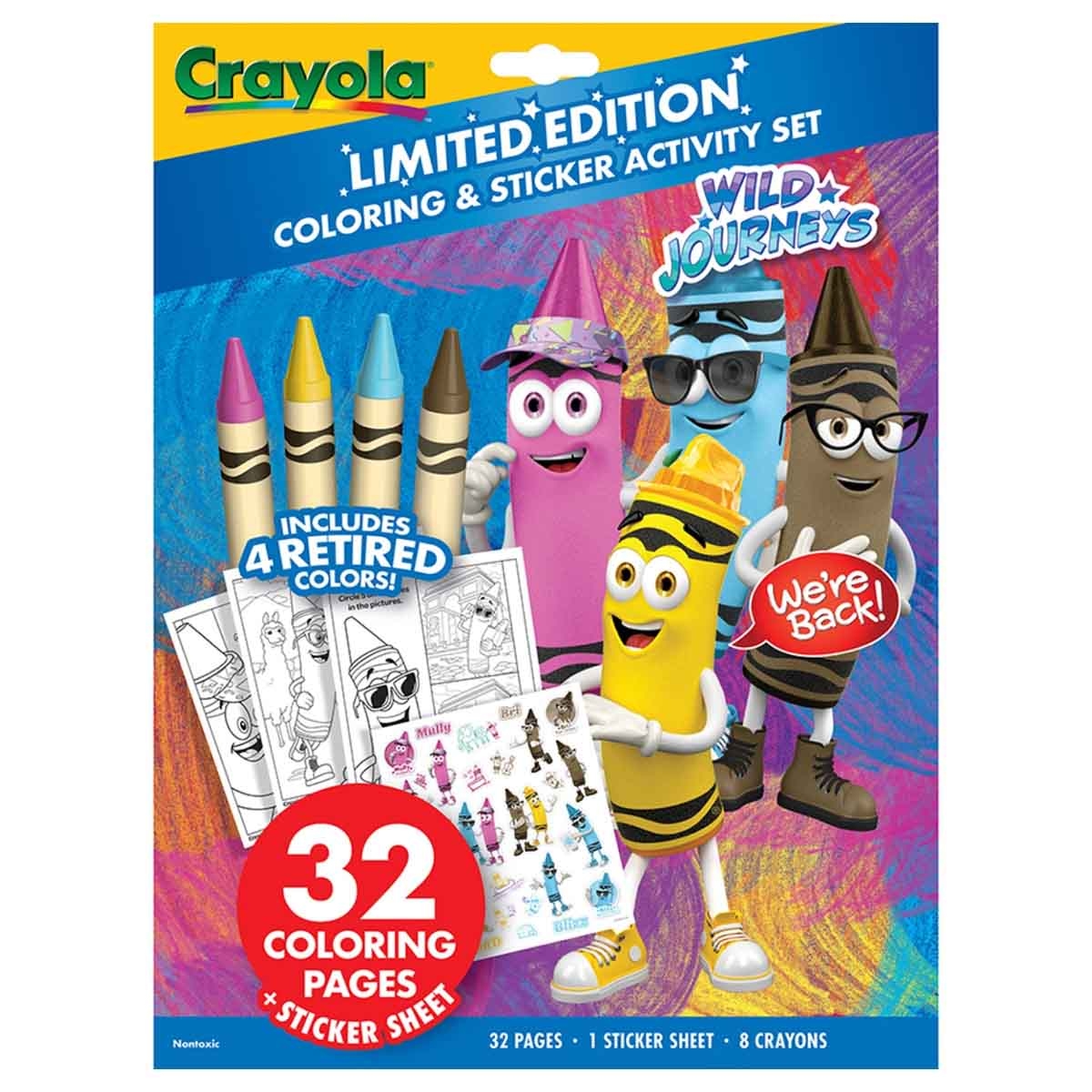 Crayola Watercolour & Limited Edition Crayons with Activity Set & Coloring & Sticker Activity Bundle Pack Unisex, 3-4 Years