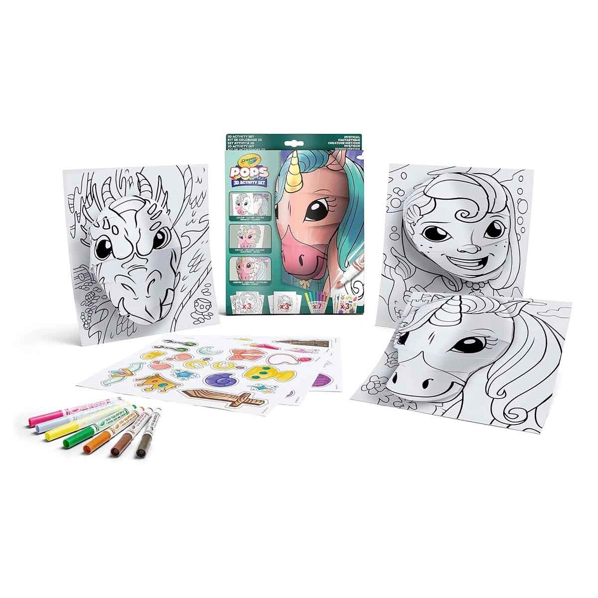 Crayola Watercolour & Limited Edition Crayons with Activity Set & Coloring & Sticker Activity Bundle Pack Unisex, 3-4 Years