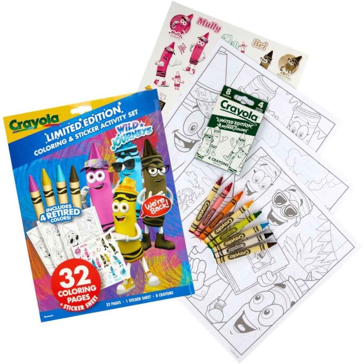 Crayola Watercolour & Limited Edition Crayons with Activity Set & Coloring & Sticker Activity Bundle Pack Unisex, 3-4 Years