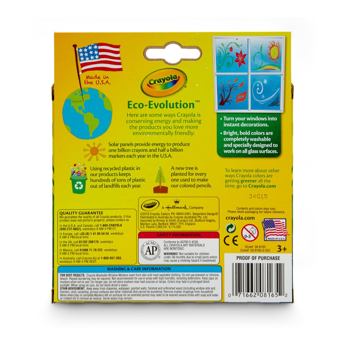 Crayola Window Markers Set Unisex, 8-10 Years, Pack of 8