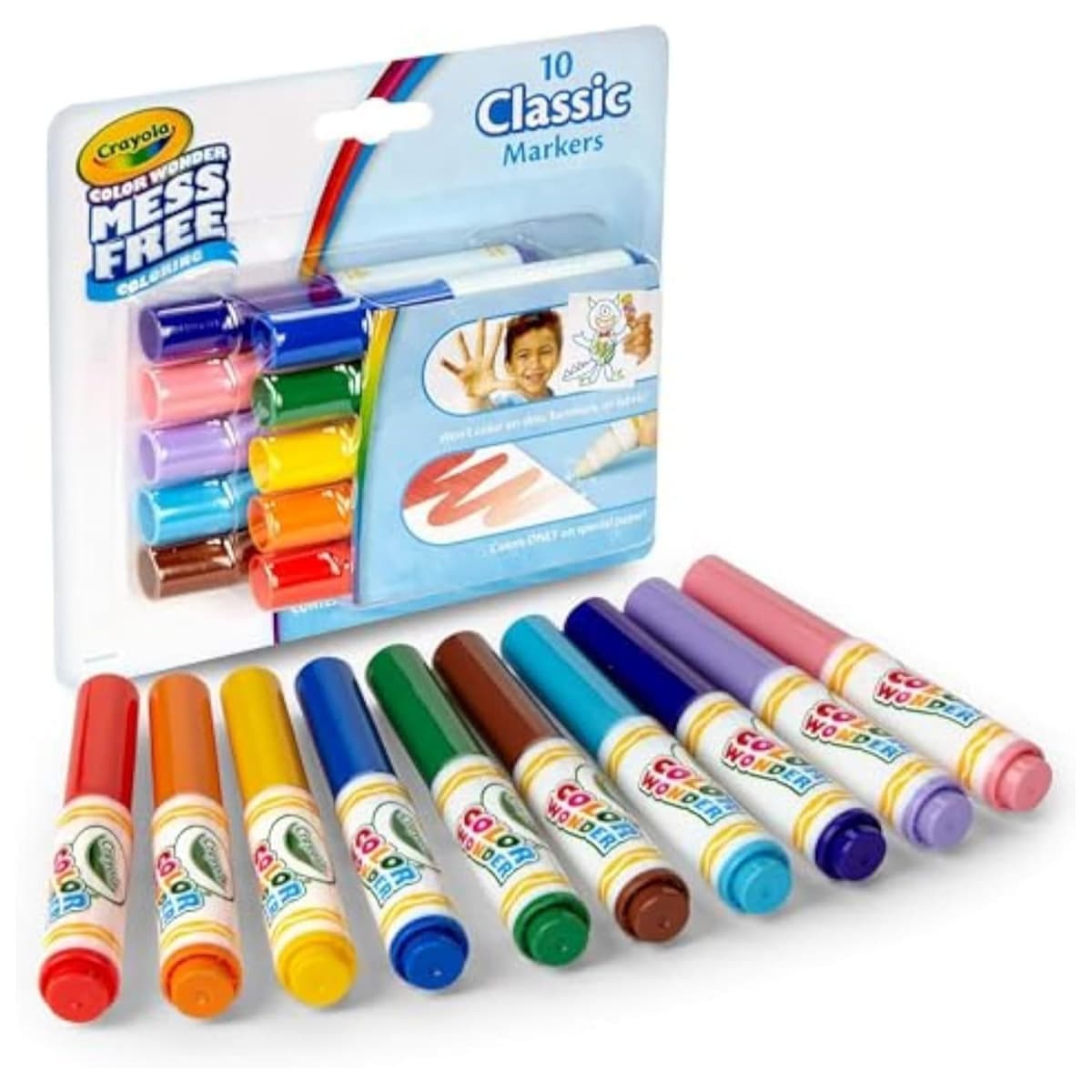 Crayola Wonder Mini Markers Unisex, 3-4 Years, Pack of 10